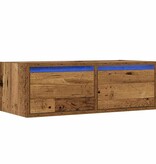 vidaXL Tv-meubel met LED-verlichting 75x35,5x25 cm oud houtkleurig
