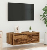 vidaXL Tv-meubel met LED-verlichting 75x35,5x25 cm oud houtkleurig