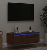 vidaXL Tv-meubel met LED-verlichting 75x35,5x25 cm bruin eikenkleur