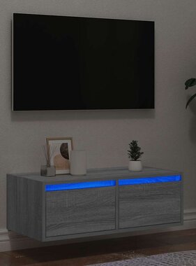 vidaXL Tv-meubel met LED-verlichting 75x35,5x25 cm grijs sonoma eiken