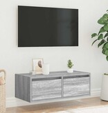 vidaXL Tv-meubel met LED-verlichting 75x35,5x25 cm grijs sonoma eiken