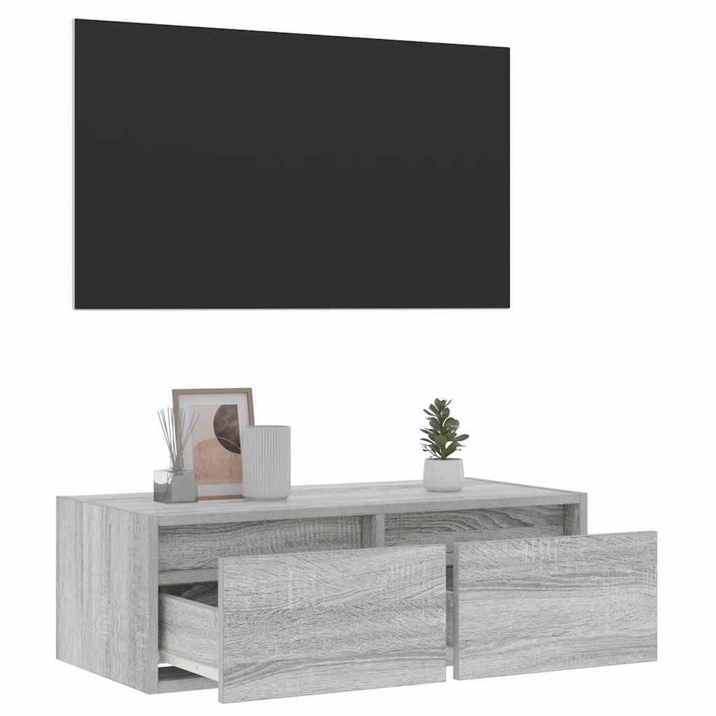 vidaXL Tv-meubel met LED-verlichting 75x35,5x25 cm grijs sonoma eiken