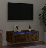 vidaXL Tv-meubel LED-verlichting 75x35,5x25 cm gerookt eikenkleurig