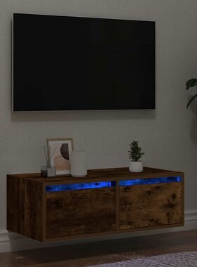 vidaXL Tv-meubel LED-verlichting 75x35,5x25 cm gerookt eikenkleurig