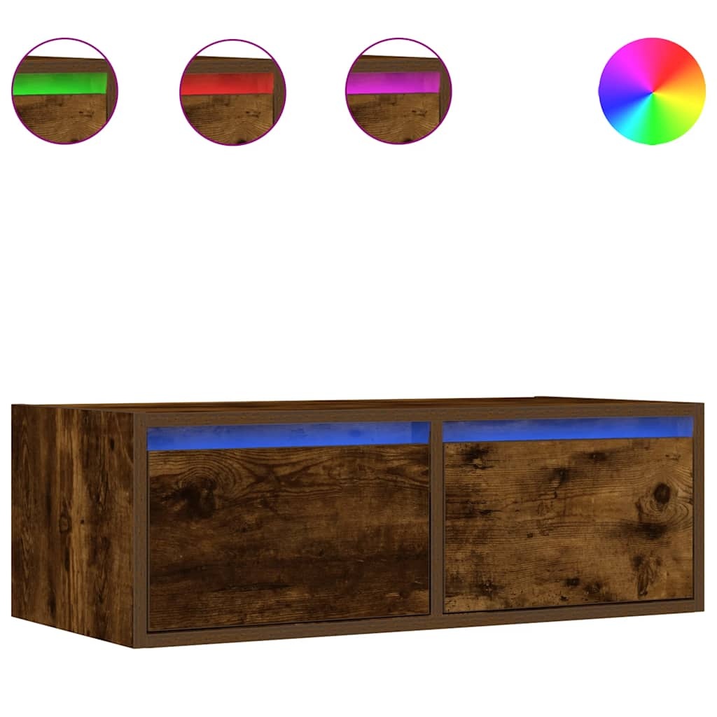 vidaXL Tv-meubel LED-verlichting 75x35,5x25 cm gerookt eikenkleurig