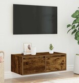 vidaXL Tv-meubel LED-verlichting 75x35,5x25 cm gerookt eikenkleurig