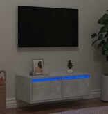 vidaXL Tv-meubel met LED-verlichting 75x35,5x25 cm betongrijs