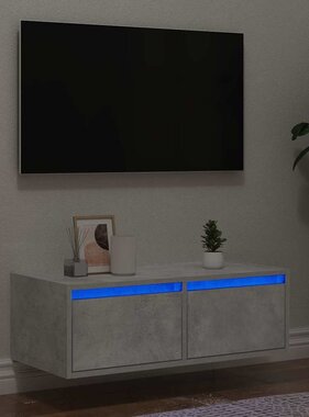 vidaXL Tv-meubel met LED-verlichting 75x35,5x25 cm betongrijs