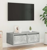 vidaXL Tv-meubel met LED-verlichting 75x35,5x25 cm betongrijs