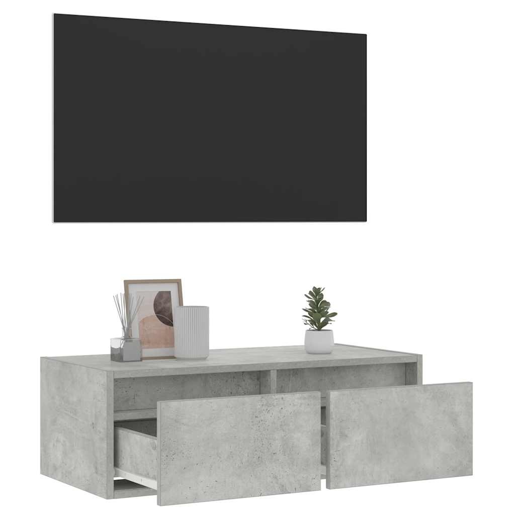 vidaXL Tv-meubel met LED-verlichting 75x35,5x25 cm betongrijs