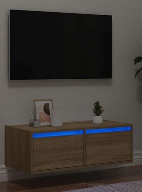 vidaXL Tv-meubel met LED-verlichting 75x35,5x25 cm sonoma eikenkleurig