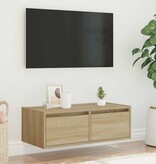 vidaXL Tv-meubel met LED-verlichting 75x35,5x25 cm sonoma eikenkleurig