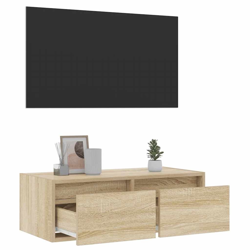 vidaXL Tv-meubel met LED-verlichting 75x35,5x25 cm sonoma eikenkleurig
