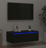 vidaXL Tv-meubel met LED-verlichting 75x35,5x25 cm zwart eikenkleurig