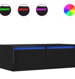 vidaXL Tv-meubel met LED-verlichting 75x35,5x25 cm zwart eikenkleurig