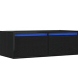 vidaXL Tv-meubel met LED-verlichting 75x35,5x25 cm zwart eikenkleurig