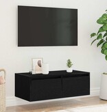 vidaXL Tv-meubel met LED-verlichting 75x35,5x25 cm zwart eikenkleurig