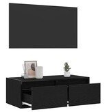 vidaXL Tv-meubel met LED-verlichting 75x35,5x25 cm zwart eikenkleurig