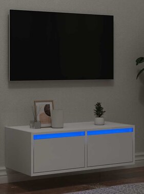 vidaXL Tv-meubel met LED-verlichting 75x35,5x25 cm wit