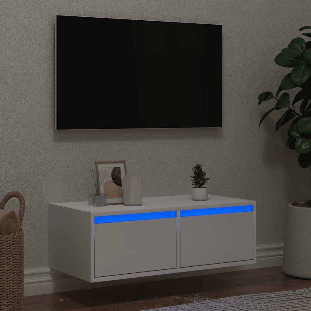 vidaXL Tv-meubel met LED-verlichting 75x35,5x25 cm wit
