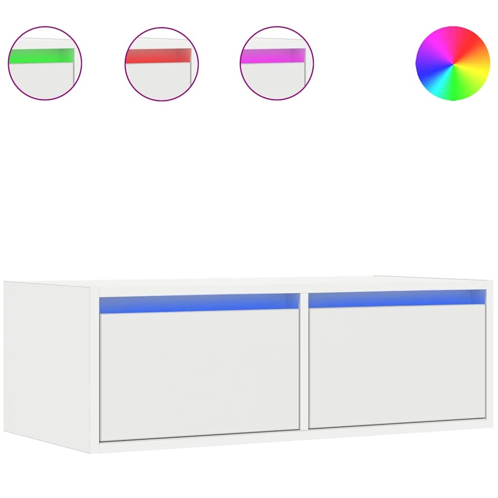 vidaXL Tv-meubel met LED-verlichting 75x35,5x25 cm wit