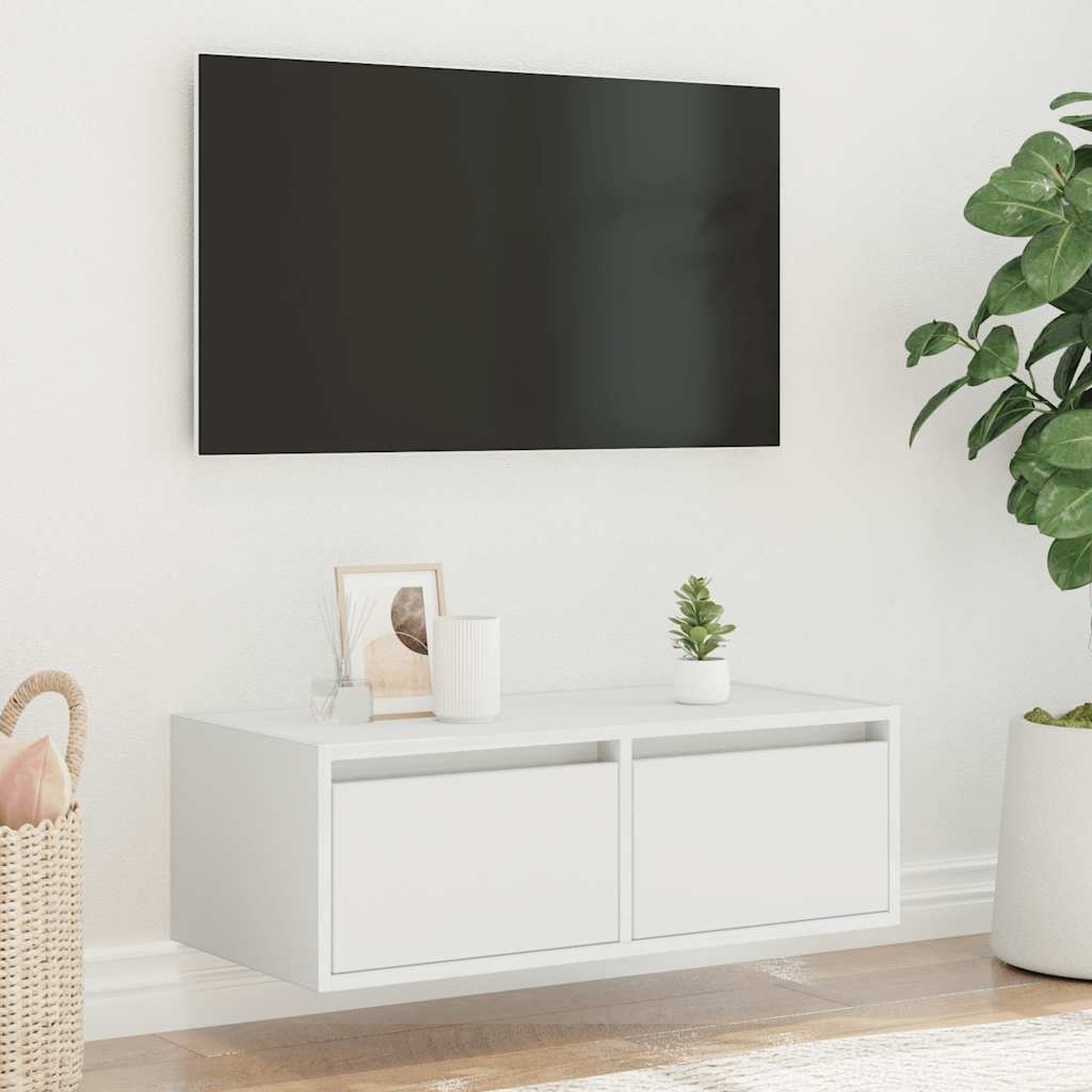 vidaXL Tv-meubel met LED-verlichting 75x35,5x25 cm wit