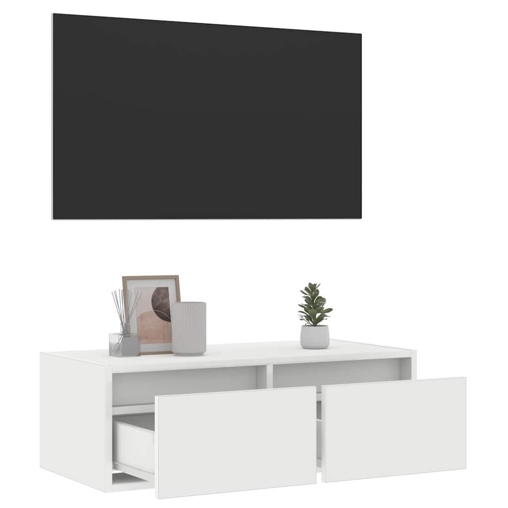 vidaXL Tv-meubel met LED-verlichting 75x35,5x25 cm wit