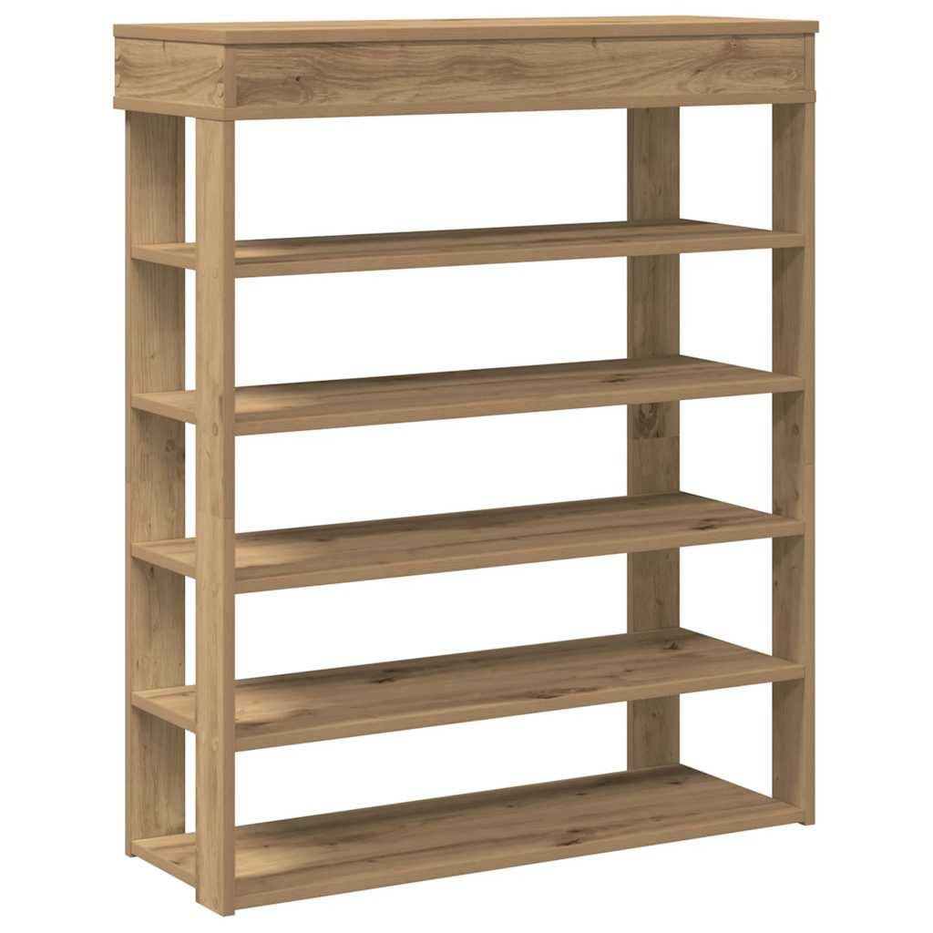 vidaXL Schoenenrek 80x30x98 cm bewerkt hout artisanaal eikenkleur