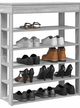VidaXL Schoenenrek 80x30x98 cm bewerkt hout grijs sonoma