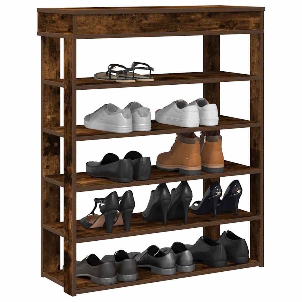 vidaXL Schoenenrek 80x30x98 cm bewerkt hout gerookt eikenkleurig