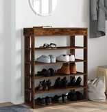 vidaXL Schoenenrek 80x30x98 cm bewerkt hout gerookt eikenkleurig