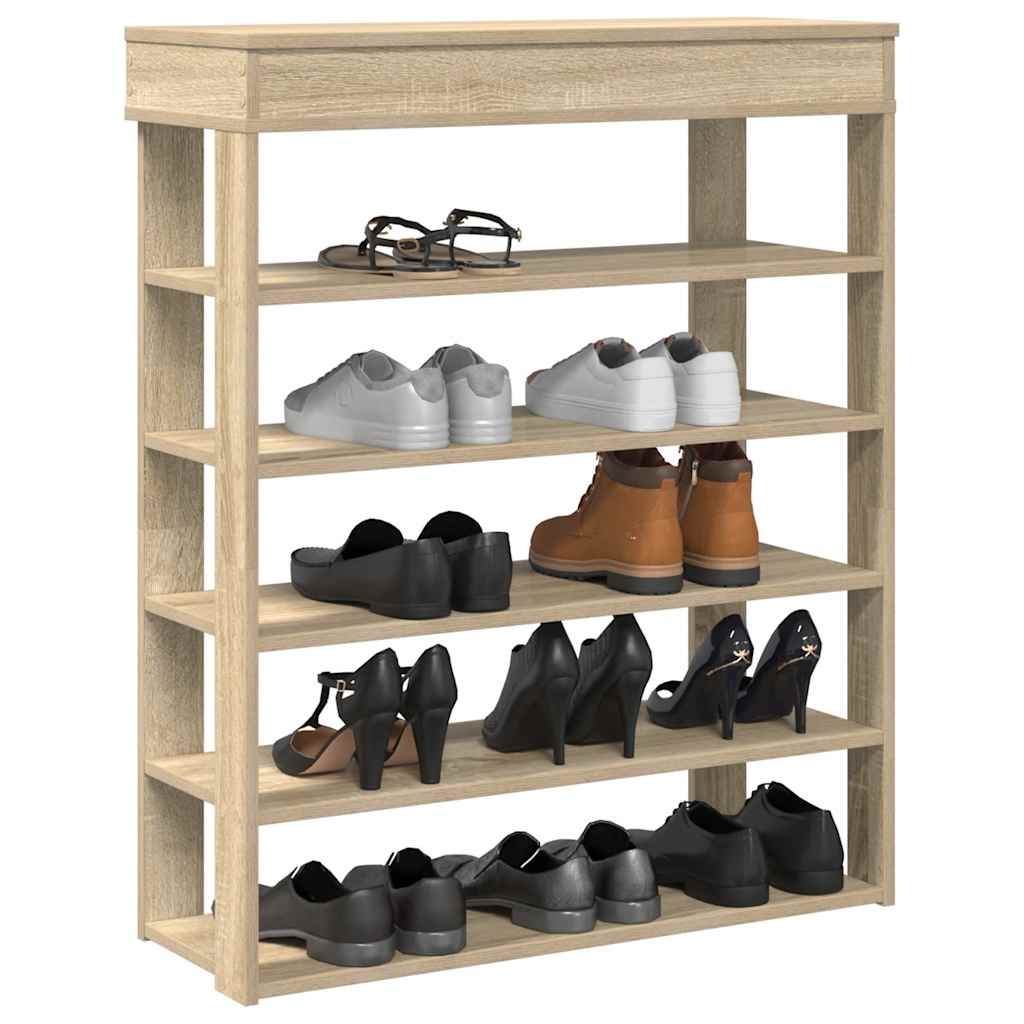 vidaXL Schoenenrek 80x30x98 cm bewerkt hout sonoma eikenkleurig
