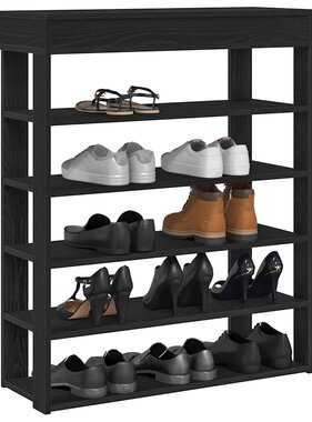VidaXL Schoenenrek 80x30x98 cm bewerkt hout zwart