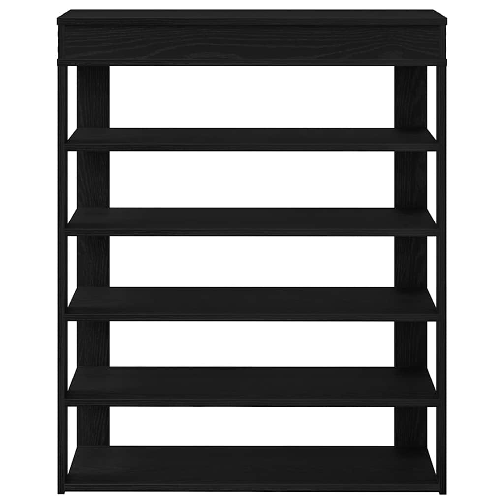 vidaXL Schoenenrek 80x30x98 cm bewerkt hout zwart