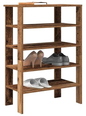 VidaXL Schoenenrek 61x32x87,5 cm bewerkt hout oud houtkleurig