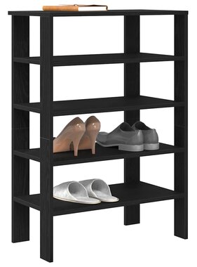 VidaXL Schoenenrek 61x32x87,5 cm bewerkt hout zwart
