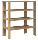 vidaXL Schoenenrek 61x32x70 cm bewerkt hout artisanaal eikenkleur