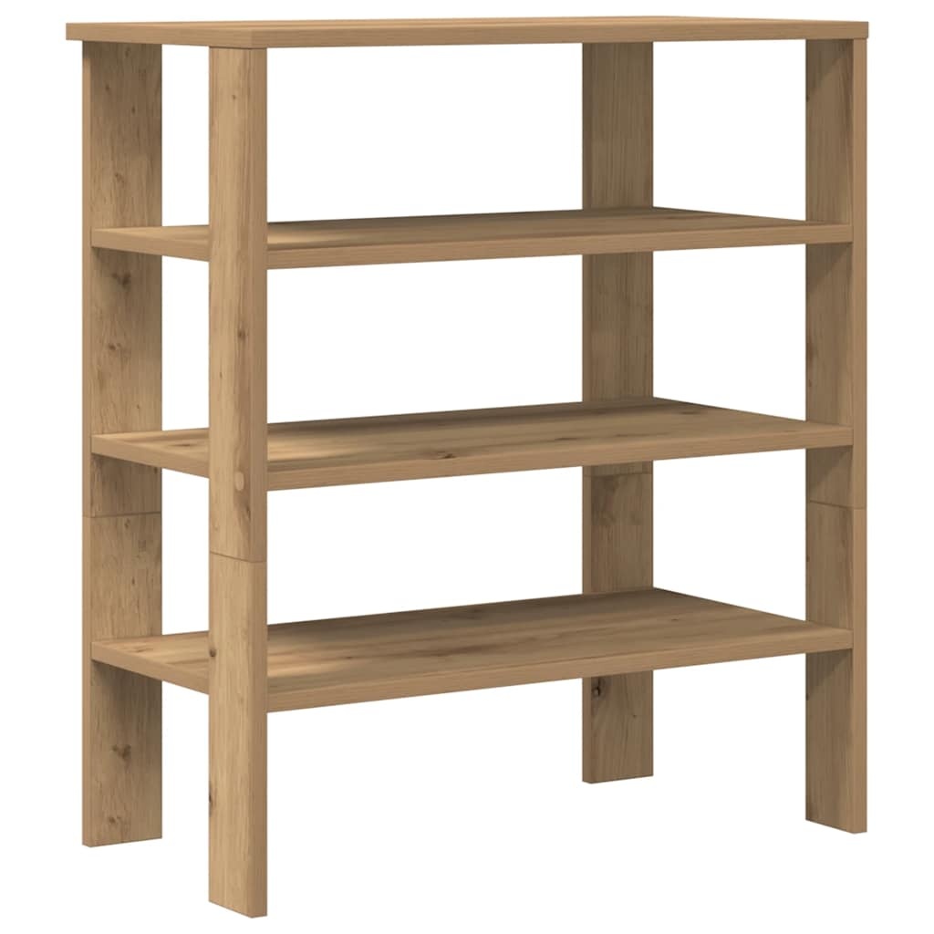 vidaXL Schoenenrek 61x32x70 cm bewerkt hout artisanaal eikenkleur