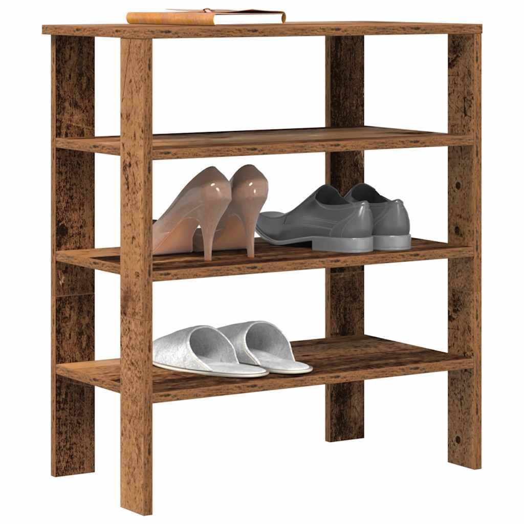 vidaXL Schoenenrek 61x32x70 cm bewerkt hout oud houtkleurig