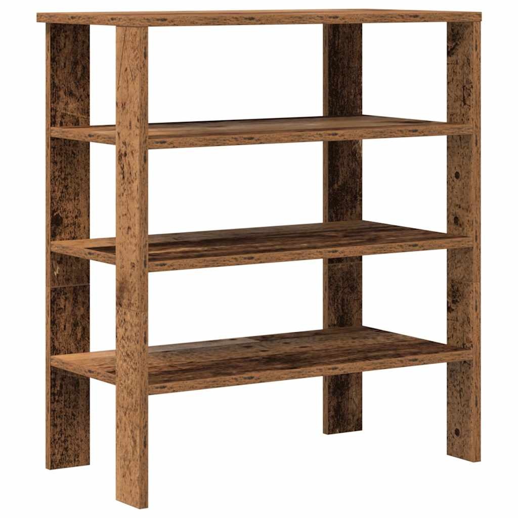 vidaXL Schoenenrek 61x32x70 cm bewerkt hout oud houtkleurig