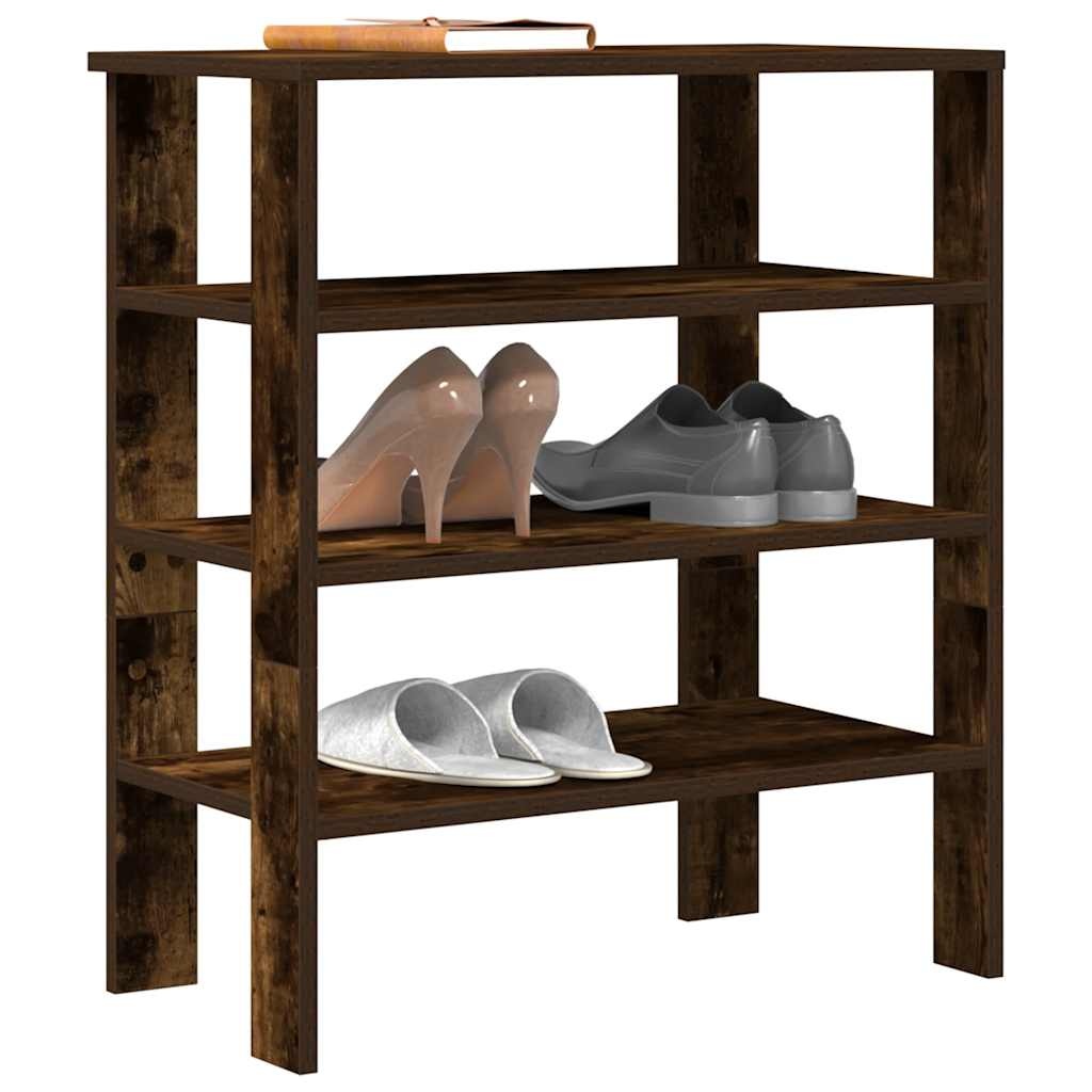 vidaXL Schoenenrek 61x32x70 cm bewerkt hout gerookt eikenkleurig