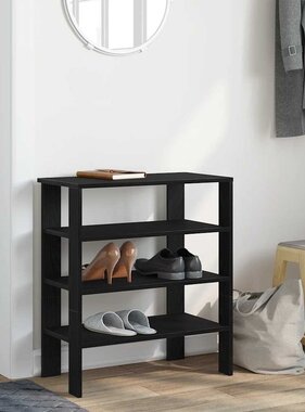 VidaXL Schoenenrek 61x32x70 cm bewerkt hout zwart