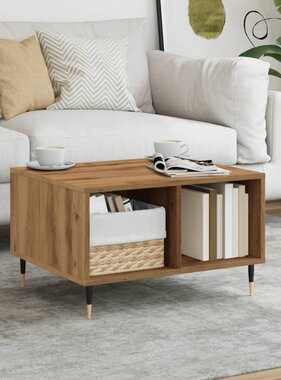 VidaXL Salontafel 60x50x36,5 cm bewerkt hout artisanaal eikenkleur