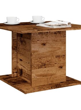 VidaXL Salontafel 55,5x55,5x40 cm bewerkt hout oud houtkleurig