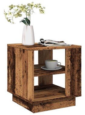 VidaXL Salontafel 40x40x43 cm bewerkt hout oud houtkleurig