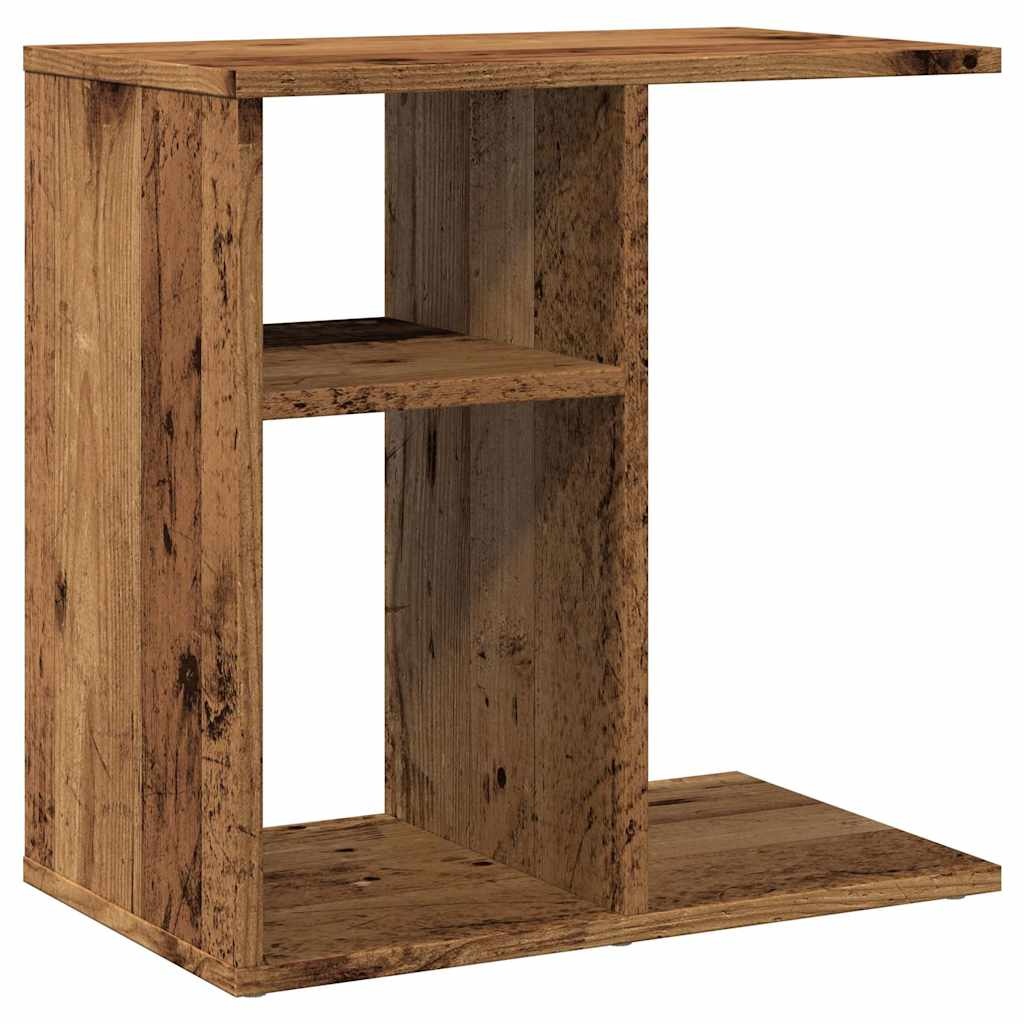 vidaXL Bijzettafel 50x30x50 cm bewerkt hout oud houtkleurig