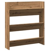 vidaXL Wandschoenenkast 80x18x90 cm bewerkt hout artisanaal eikenkleur