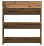 vidaXL Wandschoenenkast 80x18x90 cm bewerkt hout artisanaal eikenkleur