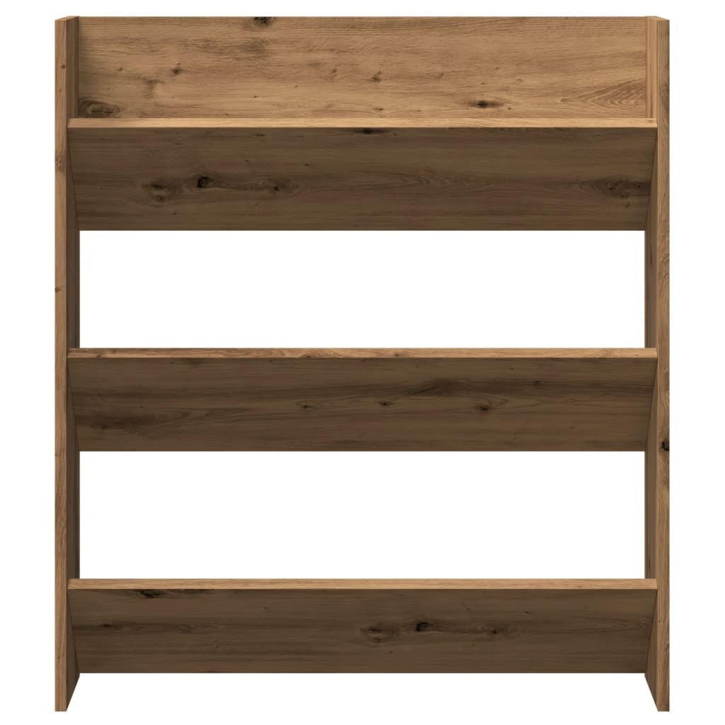 vidaXL Wandschoenenkast 80x18x90 cm bewerkt hout artisanaal eikenkleur