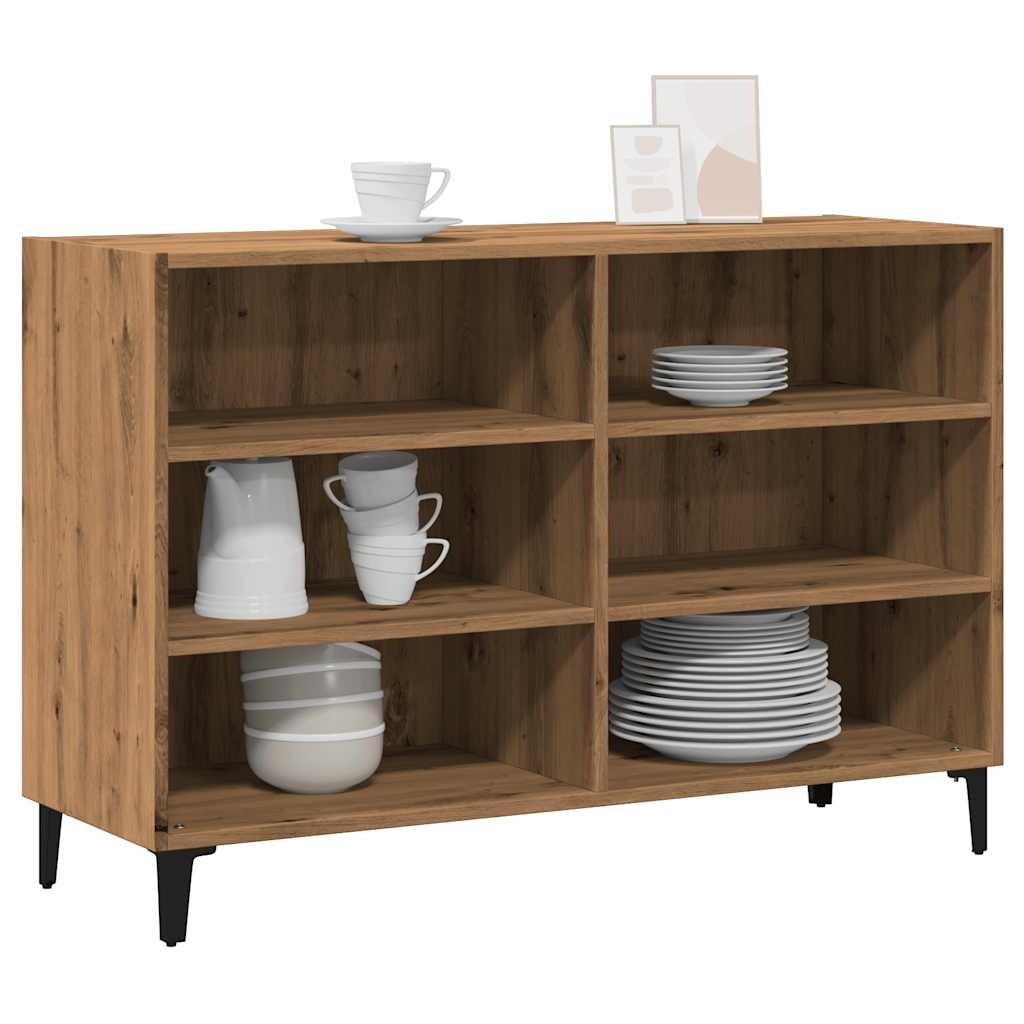 vidaXL Dressoir 103,5x35x70 cm bewerkt hout artisanaal eikenkleurig
